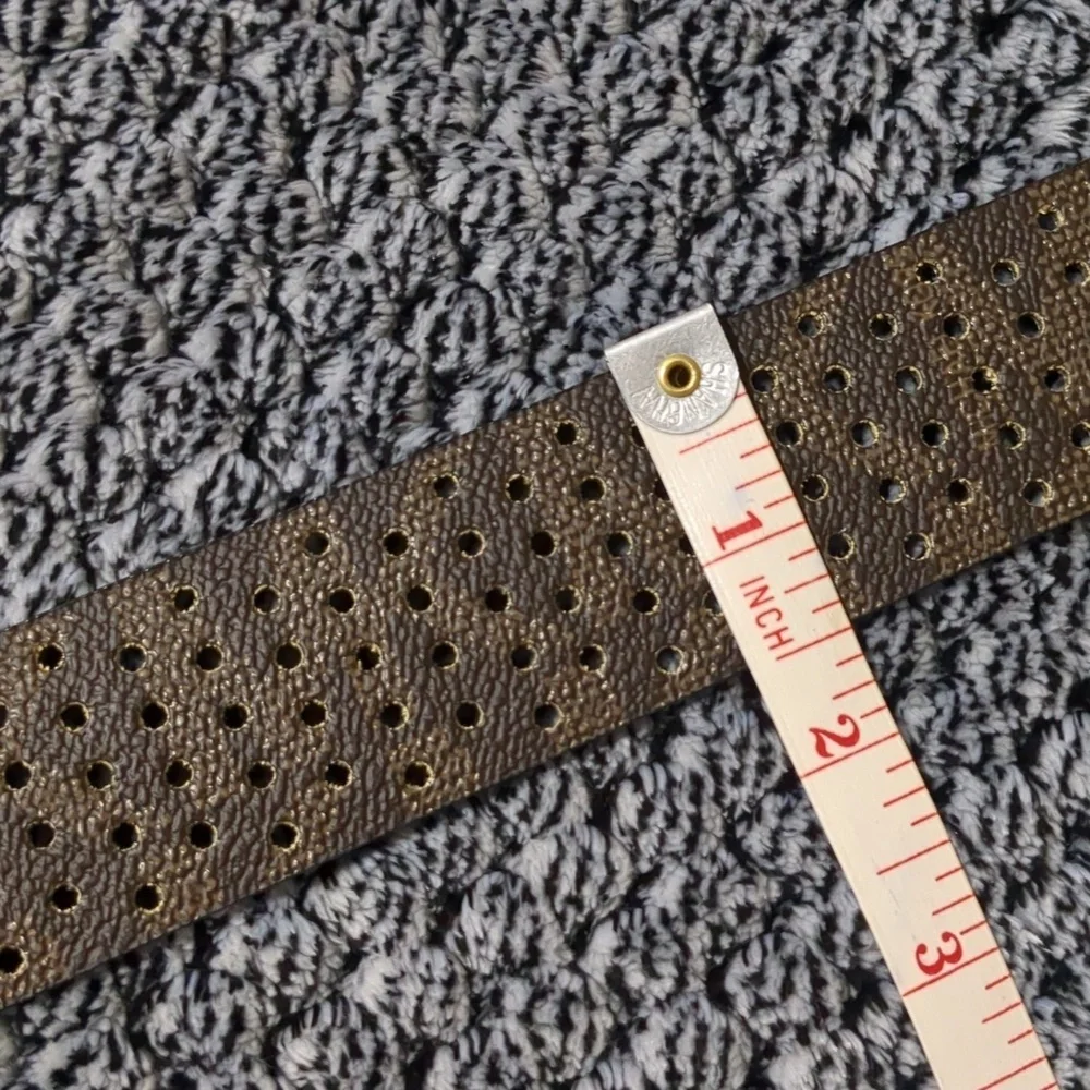 Micheal Kors Brown Leather Gold Buckle Women's Belt size Large